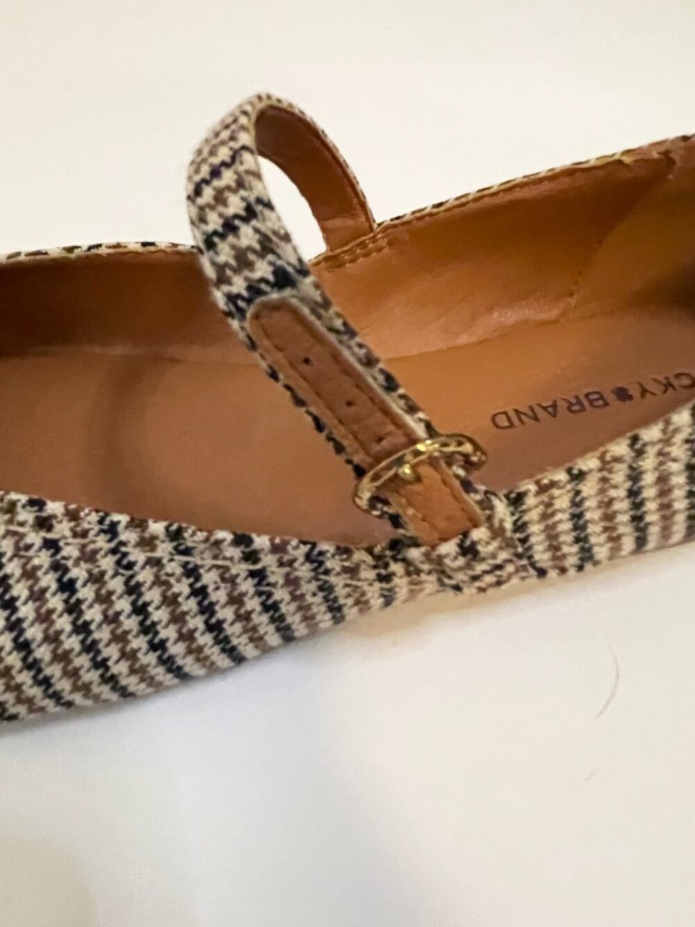Lucky Brand Mary Jane Flats Women’s Size 8.5 Houndstooth Plaid Buckle Ballet - Picture 6 of 9